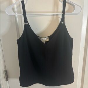 St. John VINTAGE Elegant Black cropped knit tank size 6 EUC